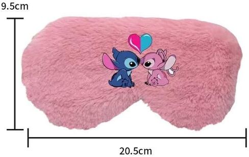 Cute Stitch Eye Masks for Sleep, Cartoon Plush Blindfold, Soft Funny Travel Eye Cover (Pink) in Saudi Arabia