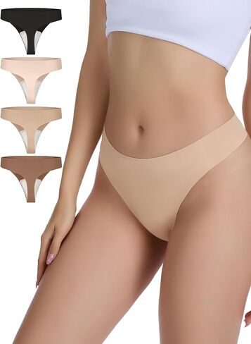 سيور الجمل تو للنساء 4 حزمة سلس لا تظهر المخفي سيور غير مرئية Cameltoe برهان تجريب الملابس الداخلية in Kuwait