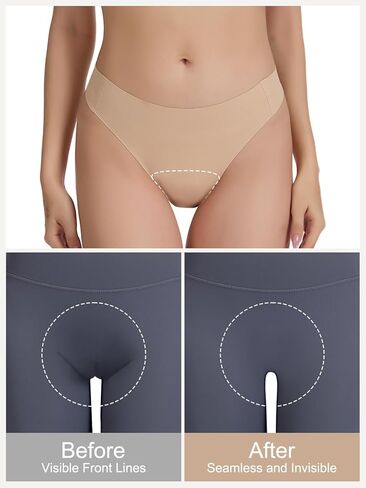 سيور الجمل تو للنساء 4 حزمة سلس لا تظهر المخفي سيور غير مرئية Cameltoe برهان تجريب الملابس الداخلية in Kuwait