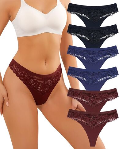 LEVAO الدانتيل سيور للنساء ملابس داخلية منخفضة الخصر لا تظهر سلسلة سراويل Multipacks S-XXL in Saudi Arabia