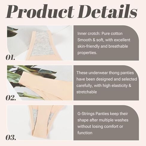 Women's Seamless Underwear Thong, Invisible G-Strings Panties Breathable T-Back Stretch Underwear for Women in Saudi Arabia