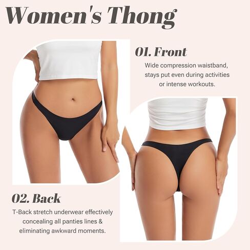 Women's Seamless Underwear Thong, Invisible G-Strings Panties Breathable T-Back Stretch Underwear for Women in Saudi Arabia