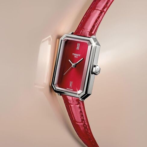 Tissot SRV, Swiss Quartz Watch for Women, Stainless Steel Case, Red Dial, T1601101642300 in Saudi Arabia