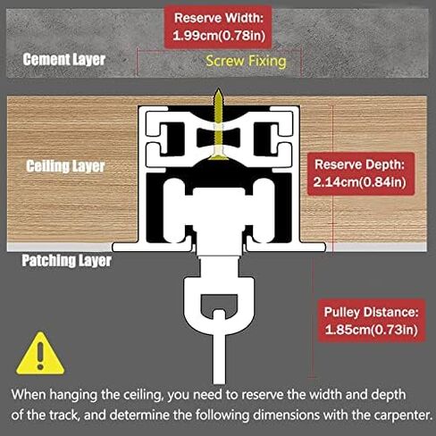Flexible Bendable White Curtain Track, Recessed Ceiling Mount for Home/Office/Nursery/Hotel, Adjustable 3.3-26.3ft Aluminum Sliding Rod (9.5ft/290cm) in Saudi Arabia