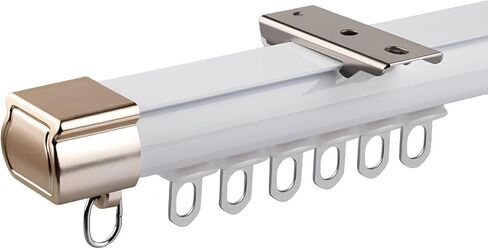 Heavy Duty Room Divider Curtain Track Set - 4.5m Aluminum Rails for Ceiling or Wall Mount, Perfect for Living Room & Bedroom, Bay Window - White Finish, 3 Panels (1.5m Each) in Saudi Arabia