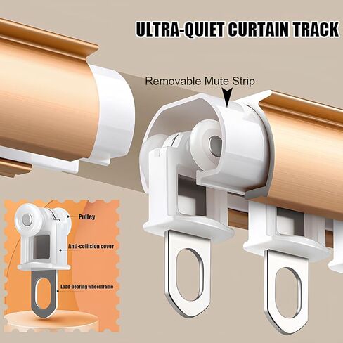 Heavy Duty Room Divider Curtain Track Set - 4.5m Aluminum Rails for Ceiling or Wall Mount, Perfect for Living Room & Bedroom, Bay Window - White Finish, 3 Panels (1.5m Each) in Saudi Arabia