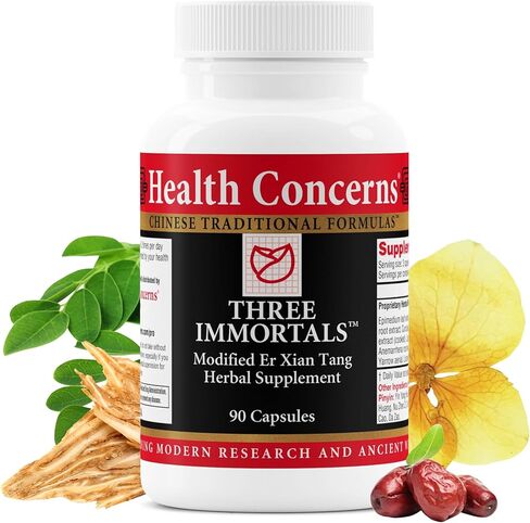 Health Concerns Three Immortals - Menopause Support Supplement - Powerful Relief for Hot Flashes, Hormone Imbalance & Night Sweats - Dong Quai, Epimedium, Morinda, Rehmannia & Lycium - 90 Capsules in Saudi Arabia
