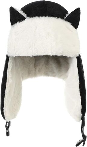 Girl Kids Trapper Hat Winter Earflap Hat Fleece Ushanka Caps with Cat Ears Cute Fur Cap for 6-10 Ski Cap in Saudi Arabia
