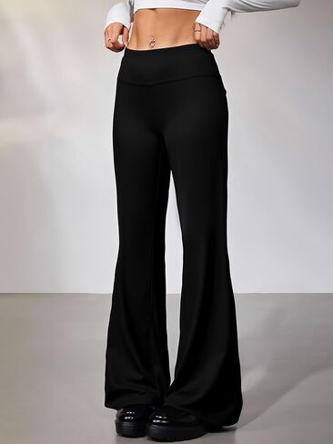 طماق مضيئة للنساء عادية عالية الخصر تجريب الصالة الرياضية اليوغا السراويل جرس القيعان in Kuwait