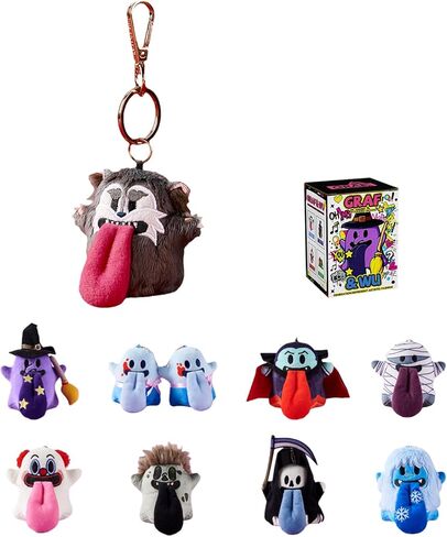 GRAF&WU Cute Ghost Mini Yeti Zombie Werewolf Witch Keychain Blind Box, Random Design Plush Action Figures Collectible Toys Home Decorations for Gifts (1 Figure) in Saudi Arabia
