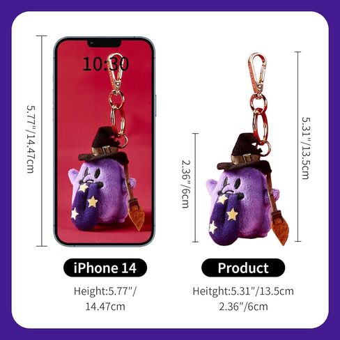 GRAF&WU Cute Ghost Mini Yeti Zombie Werewolf Witch Keychain Blind Box, Random Design Plush Action Figures Collectible Toys Home Decorations for Gifts (1 Figure) in Saudi Arabia