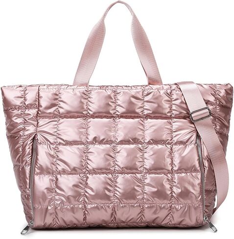 حقيبة كبيرة للنساء، حقائب يد خفيفة الوزن للسفر، حقيبة حمل منتفخة بسحاب، حقائب يوجا حقيبة عمل مبطنة in Kuwait