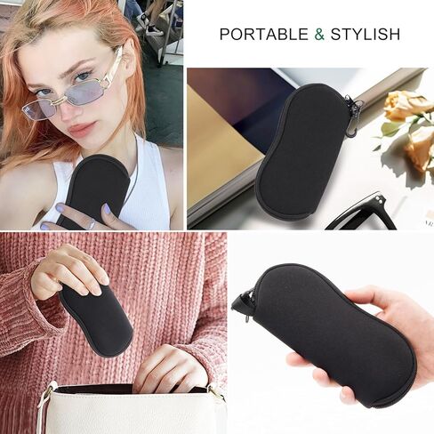 Sunglasses Soft Case Ultra Light Neoprene Zipper Eyeglass Case for Men Women in Saudi Arabia