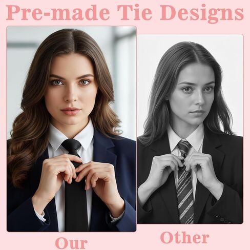 Bremorou Black Tie for Women: Pre-tied Adjustable Skinny Neckties for Men Wedding, School Uniforms, Graduation, and Christmas Cosplay 12.99 × 2.75 inches in Saudi Arabia