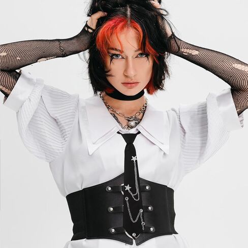 ربطة عنق للنساء، ربطات عنق موحدة ربطة عنق بسلسلة معدنية مربوطة مسبقًا وربطة عنق سوداء قابلة للتعديل لزي قميص المدرسة in Kuwait