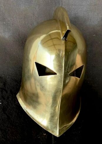 Medieval Collectibles Dr. Fate Helmet, Steel Construction, Antique Gold Finish, Universal Size, Museum Quality Thracian Roman Style, Adult Costume Display and Historical Reenactment in Saudi Arabia