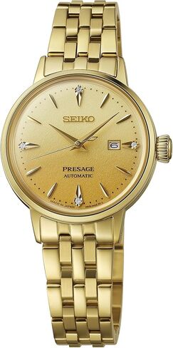 SEIKO SRE018 Presage Women's Cocktail Time Watch, Gold-Tone Dial, Diamond Markers, Automatic Movement, 50M Water Resistant in Saudi Arabia