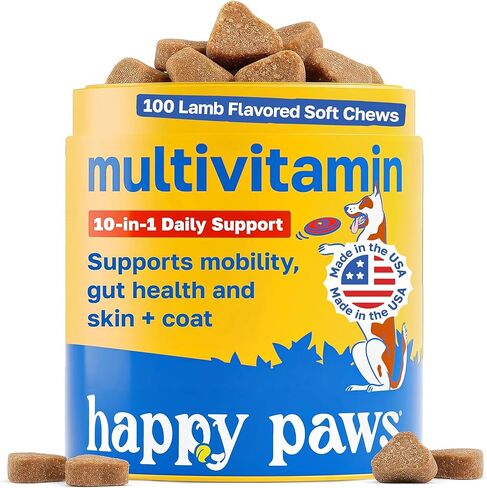 Multivitamin for Dogs, Soft Chews with Green Lipped Mussel, Sea Kelp, Colostrum, & Essential Vitamins for Overall Health, 100 Lamb Flavor Soft Chews in Kuwait