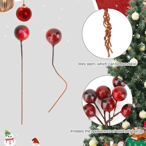 التوت هولي الاصطناعي 150 جهاز كمبيوتر شخصى صغير 10 مم عيد الميلاد هولي التوت ينبع للحرف اليدوية فو التوت الأحمر ينبع ديكور التوت وهمية على الأسلاك لزينة شجرة عيد الميلاد زهرة إكليل DIY الحرفية استخدام in Kuwait
