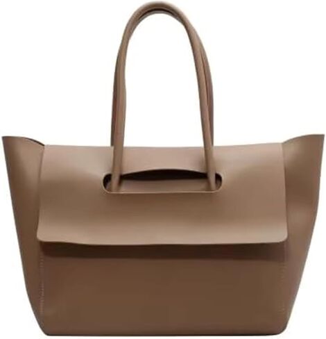 Women Vintage PU Leather Large Tote Bag Flap Tote Top Handle Satchel Handbags Shoulder Purses in Saudi Arabia