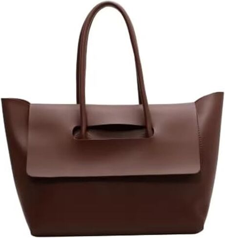 Women Vintage PU Leather Large Tote Bag Flap Tote Top Handle Satchel Handbags Shoulder Purses in Saudi Arabia