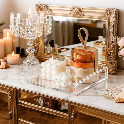 صواني أكريليك لنقطة الإبرة مقاس 15.24 سم × 15.24 سم، صينية أكريليك صدفية من OUPSAUI مع درج لإدخال نقطة الإبرة والصور والفن والنسيج والمناديل وسلة عرض الرسائل، هدية صينية مزخرفة للمكتب المنزلي in Kuwait