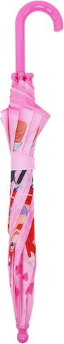 Disney Princess Kids Umbrella, Ariel Jasmine and Aurora Rain Umbrella with Castle Print and Curved Handle, Pink in Saudi Arabia