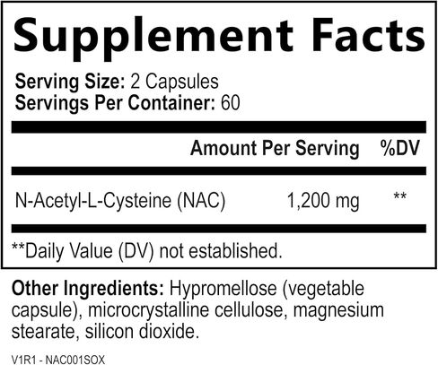 مكمل NAC من ناتشر - 1200 مجم N-Acetyl-L-Cysteine ​​- دعم المناعة والجهاز التنفسي، صحة الكبد، مكمل مضاد للأكسدة - غير معدل وراثيًا، خالي من الغلوتين، 120 كبسولة in Saudi Arabia