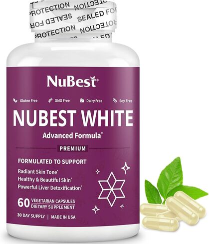 نيوبيست وايت - الجلوتاثيون 400 ملجم ومستخلص نبات الشوك الحليب - مكمل لتفتيح البشرة - يساعد على الحصول على بشرة جميلة ومشرقة - مكمل مضاد للأكسدة وإزالة السموم | 1 شهر العرض in Kuwait