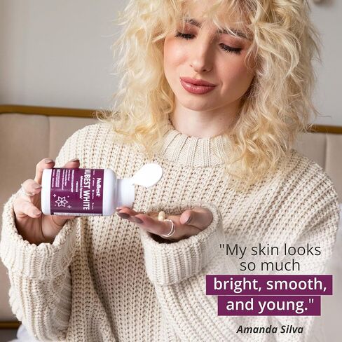 NuBest White - Glutathione 400mg & Milk Thistle Extract - Skin Brightening Supplement - Helps Beautiful and Radiant Skin - Antioxidant Supplement & Detoxification | 1 Month Supply in Saudi Arabia