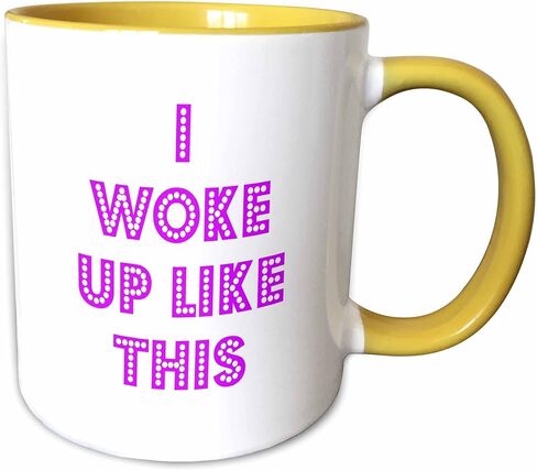 مج 3dRose I Woke Up Like This، 11 أونصة، أسود in Saudi Arabia