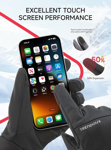TRENDOUX Flexible Thick Winter Gloves: Touchscreen Warm Gloves for Men Women, Waterproof & Windproof, Thermal Insulated in Saudi Arabia