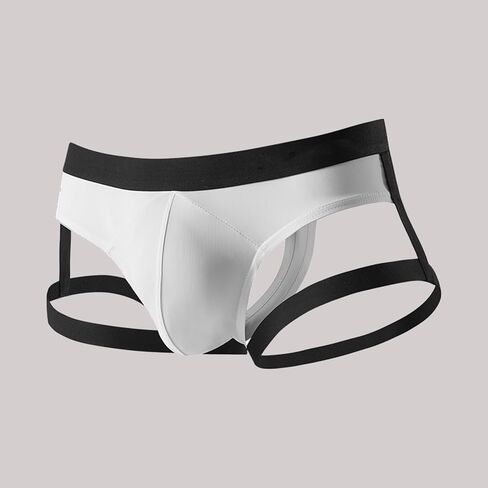 Men's Thong Underwear Sexy Jock Strap Boxer Brief ice Silk Strap Men U Convex Bag Fun Brief Underpants in Saudi Arabia
