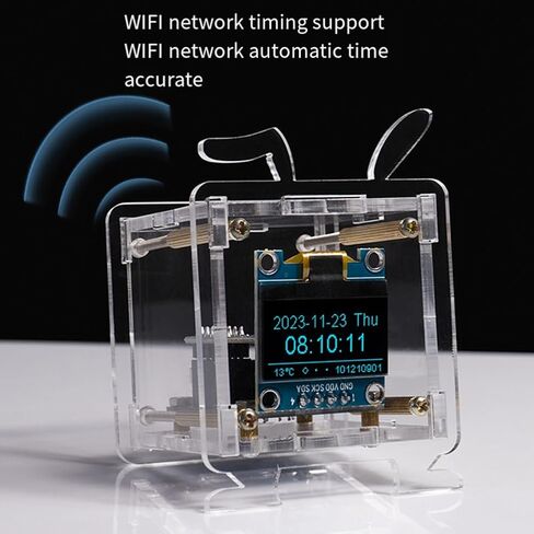 DIY Esp8266 مجموعات ساعة إلكترونية صغيرة شاشة OLED تدعم شبكة WiFi 2.4G مع أجزاء لحام فضفاضة من CaseDiy in Kuwait