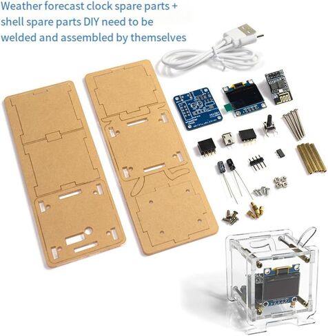 DIY Esp8266 مجموعات ساعة إلكترونية صغيرة شاشة OLED تدعم شبكة WiFi 2.4G مع أجزاء لحام فضفاضة من CaseDiy in Kuwait