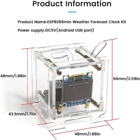 DIY Esp8266 مجموعات ساعة إلكترونية صغيرة شاشة OLED تدعم شبكة WiFi 2.4G مع أجزاء لحام فضفاضة من CaseDiy in Kuwait