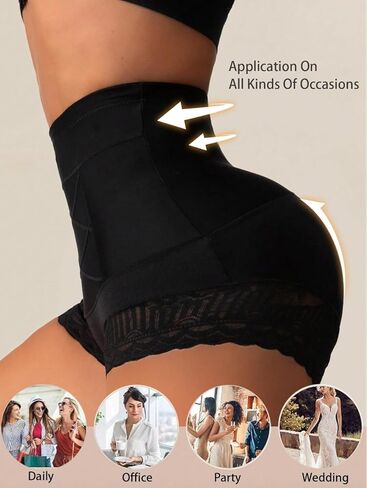Women's High waisted Underwear, Lace-edged Abdominal-reduce And Buttock-enhance Underwear, Buttock stretch Shape, Body Shaper in Saudi Arabia
