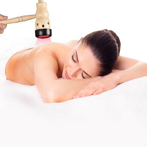 Vrsafan Moxa Stick Burner Holder, Wooden Moxa Strips Mugwort Moxibustion Keeper Box Acupoint Tool for Heal-th Maintenance Theropy 葫芦灸 艾灸锤子 Ai Jiu in Saudi Arabia