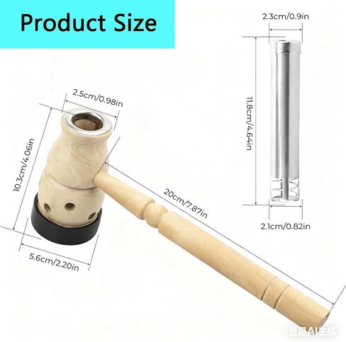 Vrsafan Moxa Stick Burner Holder, Wooden Moxa Strips Mugwort Moxibustion Keeper Box Acupoint Tool for Heal-th Maintenance Theropy 葫芦灸 艾灸锤子 Ai Jiu in Saudi Arabia