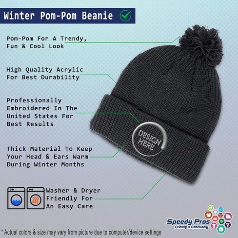 Custom Pom Pom Beanies for Women Ohio Girl State USA America Embroidery Skull Cap Acrylic One Size in Saudi Arabia