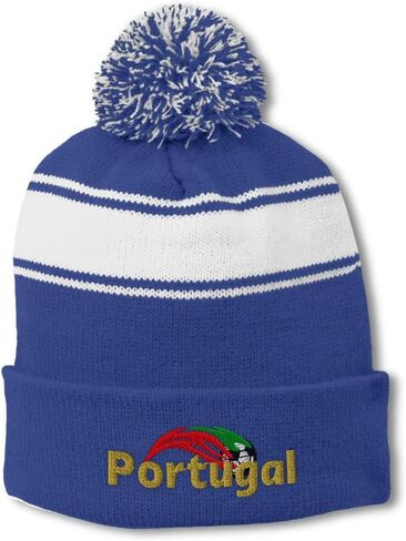 Pom Pom Beanie Hat for Men & Women Portugal Soccer World Cup Soccer Winter Hats Skull Cap Acrylic 1 Size in Saudi Arabia