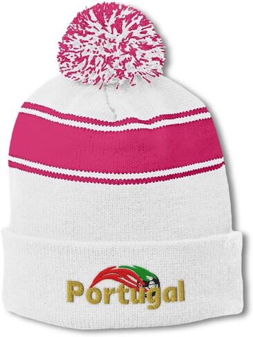 Pom Pom Beanie Hat for Men & Women Portugal Soccer World Cup Soccer Winter Hats Skull Cap Acrylic 1 Size in Saudi Arabia