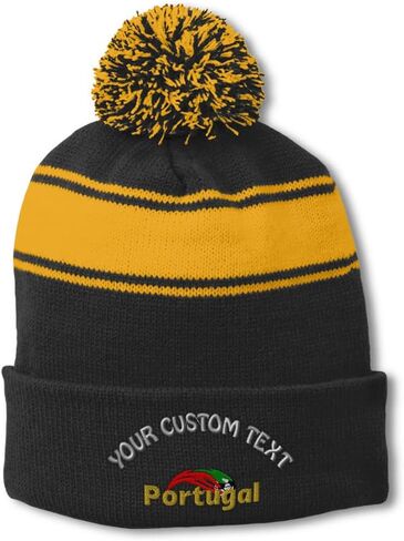 Pom Pom Beanie Hat for Men & Women Portugal Soccer World Cup Soccer Winter Hats Skull Cap Acrylic 1 Size in Saudi Arabia