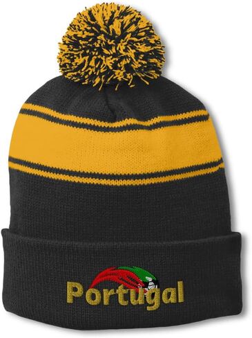 Pom Pom Beanie Hat for Men & Women Portugal Soccer World Cup Soccer Winter Hats Skull Cap Acrylic 1 Size in Saudi Arabia