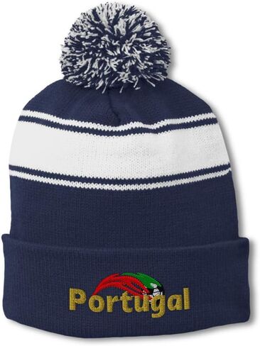 Pom Pom Beanie Hat for Men & Women Portugal Soccer World Cup Soccer Winter Hats Skull Cap Acrylic 1 Size in Saudi Arabia