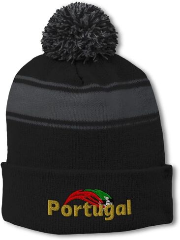 Pom Pom Beanie Hat for Men & Women Portugal Soccer World Cup Soccer Winter Hats Skull Cap Acrylic 1 Size in Saudi Arabia