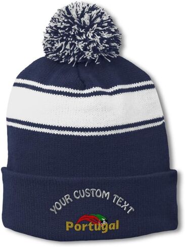 Pom Pom Beanie Hat for Men & Women Portugal Soccer World Cup Soccer Winter Hats Skull Cap Acrylic 1 Size in Saudi Arabia