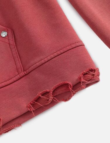 Aelfric Eden Boxy Rhinestone 77 Graphic Hoodie Vintage Distressed Pullover Unisex Streetwear with Pockets in Saudi Arabia