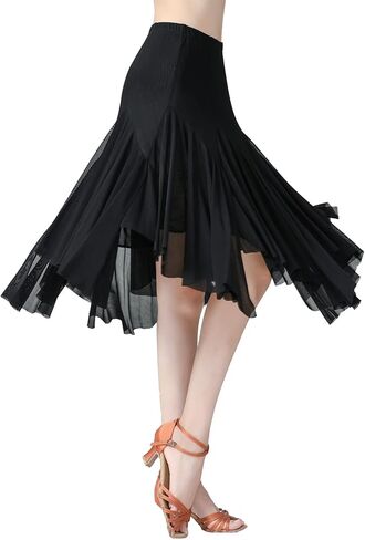 Elegant Ballroom Dance Skirts for Women Dancing Belly Dance Skirt Swing Waltz Salsa Latin Dance Skirts Flamenco Skirt in Kuwait