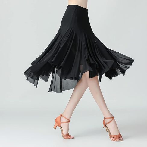 Elegant Ballroom Dance Skirts for Women Dancing Belly Dance Skirt Swing Waltz Salsa Latin Dance Skirts Flamenco Skirt in Kuwait